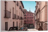 Plexiglas  –Plaza Mayor Roze Huisjes - Spanje-120x80 (Met ophangsysteem)