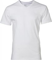 Jac Hensen T-shirt V-hals - Wit - 4XL Grote Maten