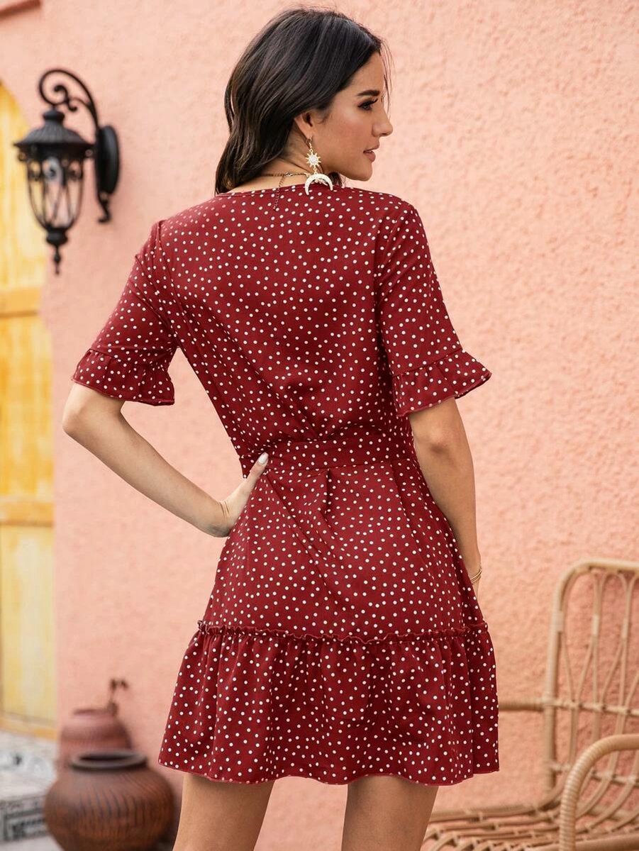 openbaring Schiereiland Typisch Dames jurk Rood met stippen | SHEIN | maat M | bol.com