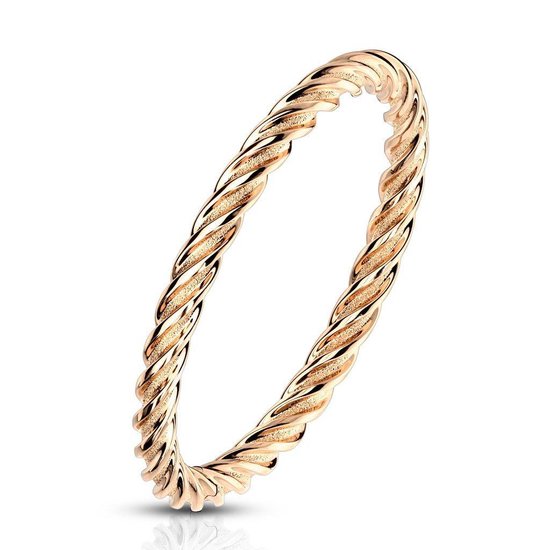 Ring Dames - Ringen Dames - Ringen Vrouwen - Rosé Goudkleurig - Gouden Kleur - Ring - Smal en Modieus - Herit