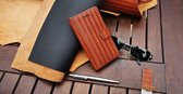 Bol-Made-NL Handmade Echt Leer Book Case Voor Apple iPhone XR Bruin leder riet print.