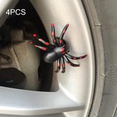 4 STKS Universele Spider Vorm Auto Motor Fiets Ventieldopjes (Rood)