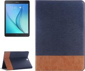 Cross Texture lederen tas met houder en kaartsleuven en portemonnee voor Galaxy Tab A 9.7 4G LTE / T555 (donkerblauw)