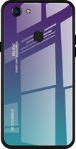 Voor OPPO F5 Gradient Color Glass Case (paars)