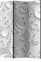 Kamerscherm - Scheidingswand - Vouwscherm - Flowers with Crystals [Room Dividers] 135x172 - Artgeist Vouwscherm