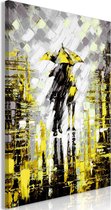 Schilderijen Op Canvas - Schilderij - Lovers in Colour (1 Part) Vertical Yellow 60x90 - Artgeist Schilderij