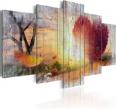 Schilderijen Op Canvas - Schilderij - Lovers’ Autumn 100x50 - Artgeist Schilderij