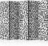 Kamerscherm - Scheidingswand - Vouwscherm - Black and White Maze II [Room Dividers] 225x172 - Artgeist Vouwscherm