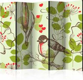 Kamerscherm - Scheidingswand - Vouwscherm - Bird and lilies vintage pattern II [Room Dividers] 225x172 - Artgeist Vouwscherm