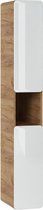 Badkamerkast Hoog 170x25 cm - Kolomkast Wit Eiken – Badmeubel Brigitte – Badkamer Kast met Ruime opbergvakken - Perfecthomeshop