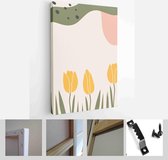 Set of backgrounds for social media platform, stories, banner with abstract shapes, fruits, leaves, and woman shape - Modern Art Canvas - Vertical - 1647144955 - 80*60 Vertical