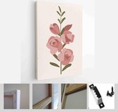 Collection of contemporary art posters in pastel colors. Abstract elements, leaves and flowers, peonies, branches - Modern Art Canvas - Vertical - 1853040850 - 50*40 Vertical