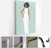 Set of abstract female shapes and silhouettes on textured background. Women portraits in wedding dresses in pastel colors - Modern Art Canvas - Vertical - 1725493639 - 50*40 Vertical