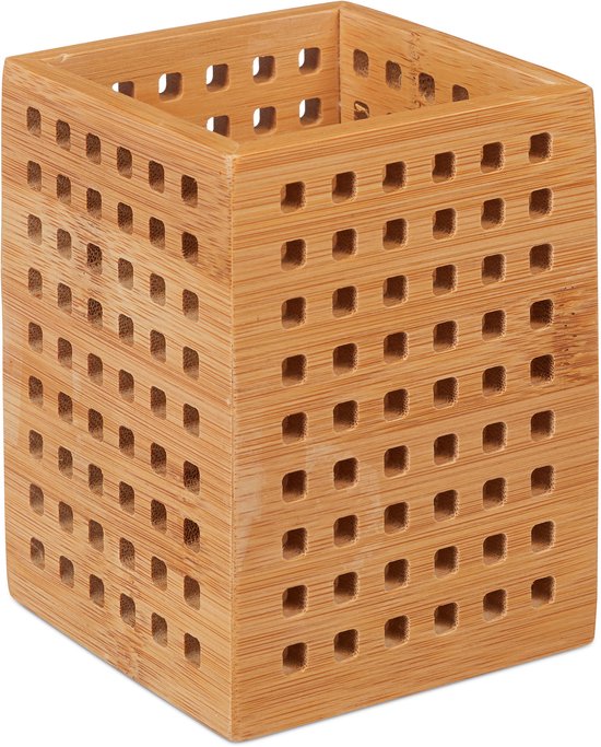 Organiseur De Bureau En Bambou - Porte-Stylo Et Boîte à Crayons Multifonction