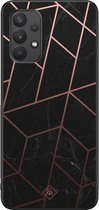 Samsung A32 4G hoesje - Marble | Marmer grid | Samsung Galaxy A32 4G case | Hardcase backcover zwart