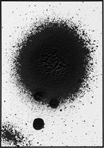 Poster van een zwarte inktvlek - 20x30 cm