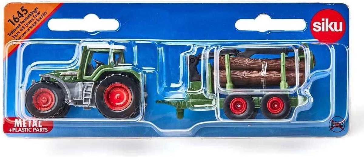 SIKU 1645, Fendt tractor met boomstam-aanhanger, metaal/kunststof — afbeelding 4