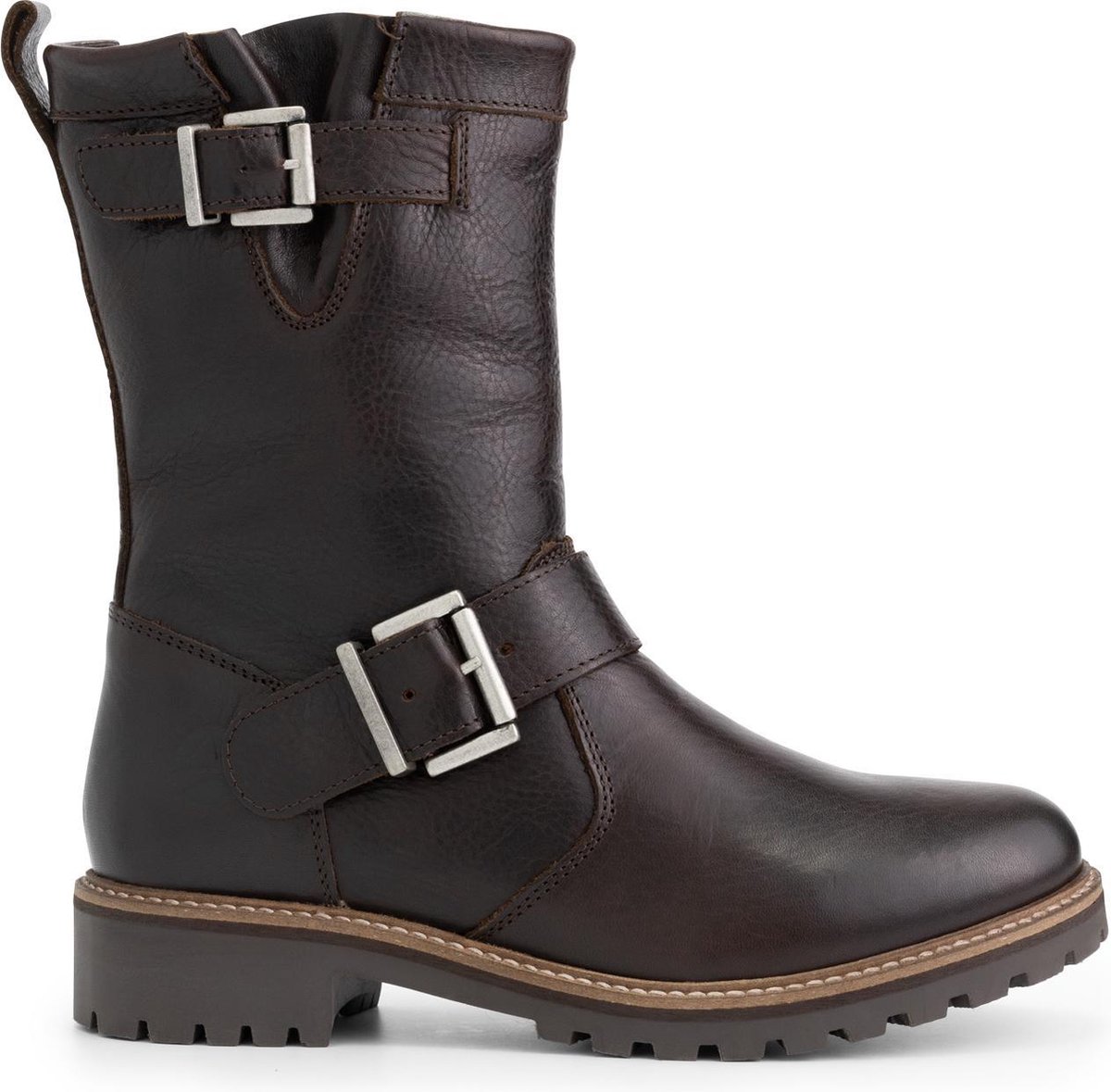Travelin' Silkeborg Leren Heren laarzen - Wol gevoerde biker boots -  Donkerbruin Leer | bol