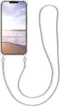 kwmobile hoesje geschikt voor Apple iPhone 13 Pro - Beschermhoes voor smartphone in zilver / transparant - Hoes met koord