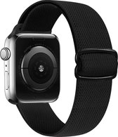 Compatible apple watch bandje - By Qubix - Solo Loop Nylon bandje - Zwart - Geschikt voor Apple Watch 38mm / 40mm / 41mm - Apple watch series 3/4/5/6/7