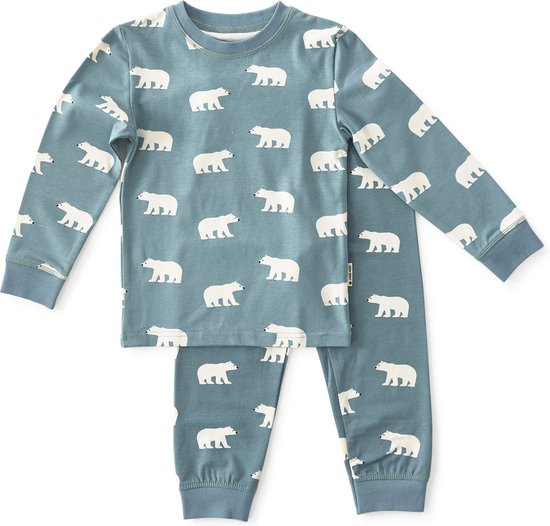 Foto: Little label pyjama jongens maat 122 128 blauw wit zachte bio katoen