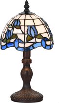 Tafellamp Tiffany ø 18*32 cm E14/max 1*25W | Blauw | 5LL-6158 | Clayre & Eef