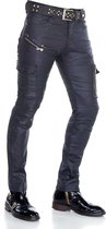 Cipo & Baxx Biker Jeans in Lederoptik mit Seitentaschen