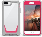 Stellar Space PC + TPU 360 graden all-inclusive schokbestendig hoesje voor iPhone 8 Plus / 7 Plus / 6 Plus / 6s Plus (grijs + rozerood)