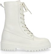 Manfield - Dames - Off white veterlaarsjes - Maat 41