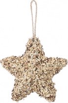 ornament ster 16 cm hout/polyester bruin