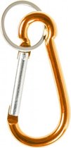 karabijnhaak sleutelhanger 8 cm oranje