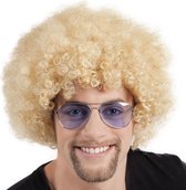 pruik Afro 43 x 23 cm polyester blond