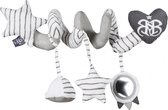 boxspiraal Rock Star Baby junior 25 x 9 cm katoen wit/grijs