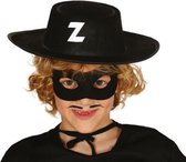 hoed Z-bandiet junior 28 x 9 x 31 cm vilt zwart/wit