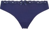 Hunkemöller Dames Lingerie String Lola  - Blauw - maat XL