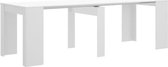 Uittrekbare sidetabletafel ONEGA - 10 personen - 4 verlengstukken - Kleur: wit L 239 cm x H 77 cm x D 90 cm