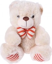 knuffelbeer met sjaal 30 cm wit