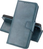 Zakelijke Book Case Telefoonhoesje - Portemonnee Hoesje - Pasjeshouder Wallet Case - Geschikt voor Oppo Reno 5 Pro Plus 5G - Oppo Find X3 Neo - Blauw