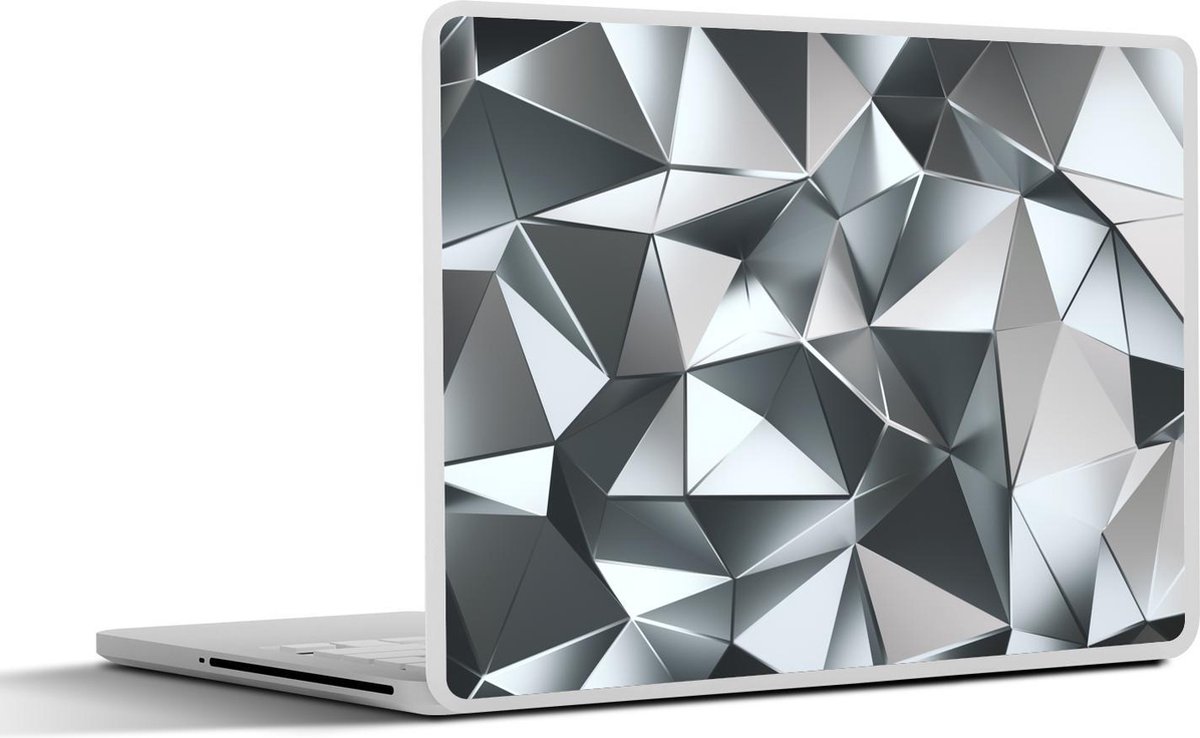 Laptop sticker - 17.3 inch - 3D - Abstract - Zilver - 40x30cm - Laptopstickers - Laptop skin - Cover