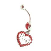 Navelpiercing hart love rood chirurgisch staal volwassenen dames