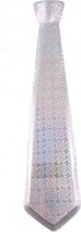 stropdas metallic zilver 45 cm
