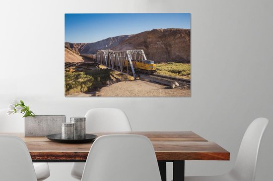 Tableau sur toile Train - Voie - Amérique - 90x60 cm - Décoration murale