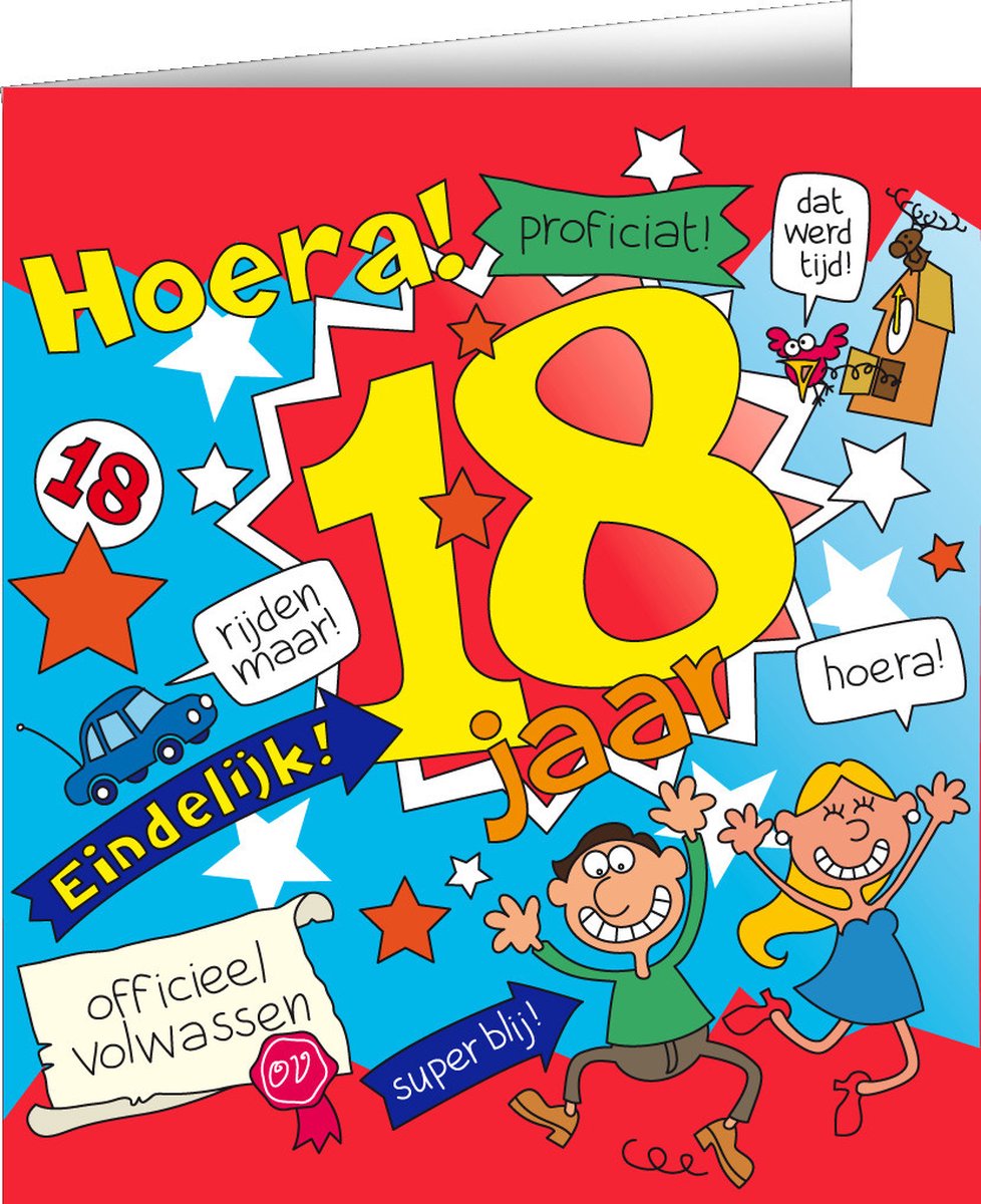 Wenskaarten - 18jr cartoon