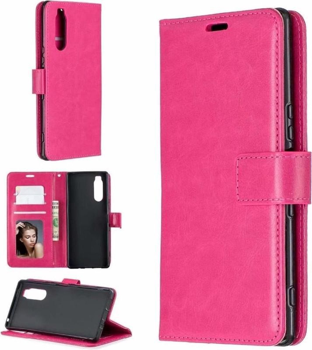 Bookcase Geschikt voor: Sony Xperia 5 III - Roze - portemonee hoesje
