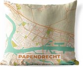Sierkussen Buiten - Plattegrond - Papendrecht - Vintage - 60x60 cm - Weerbestendig - Stadskaart