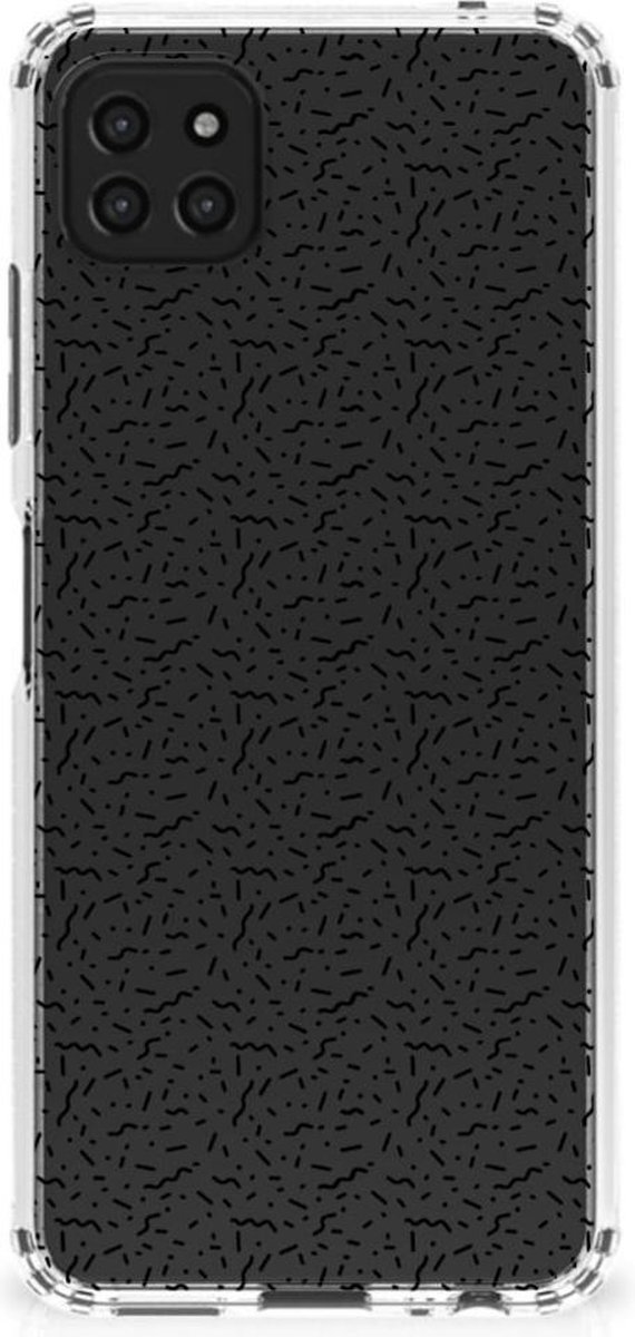 Samsung Galaxy A22 5G Doorzichtige Silicone Hoesje Stripes Dots