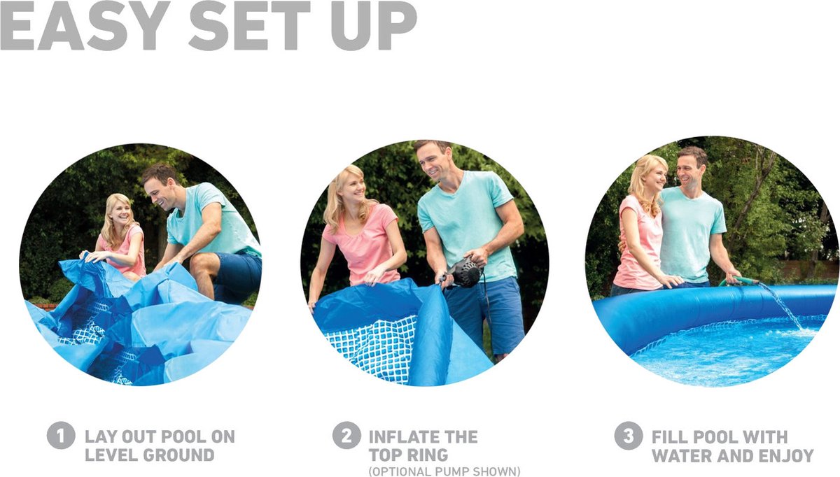 Intex Easy Set - Opblaasbaar Zwembad - 244x61 cm - Blauw