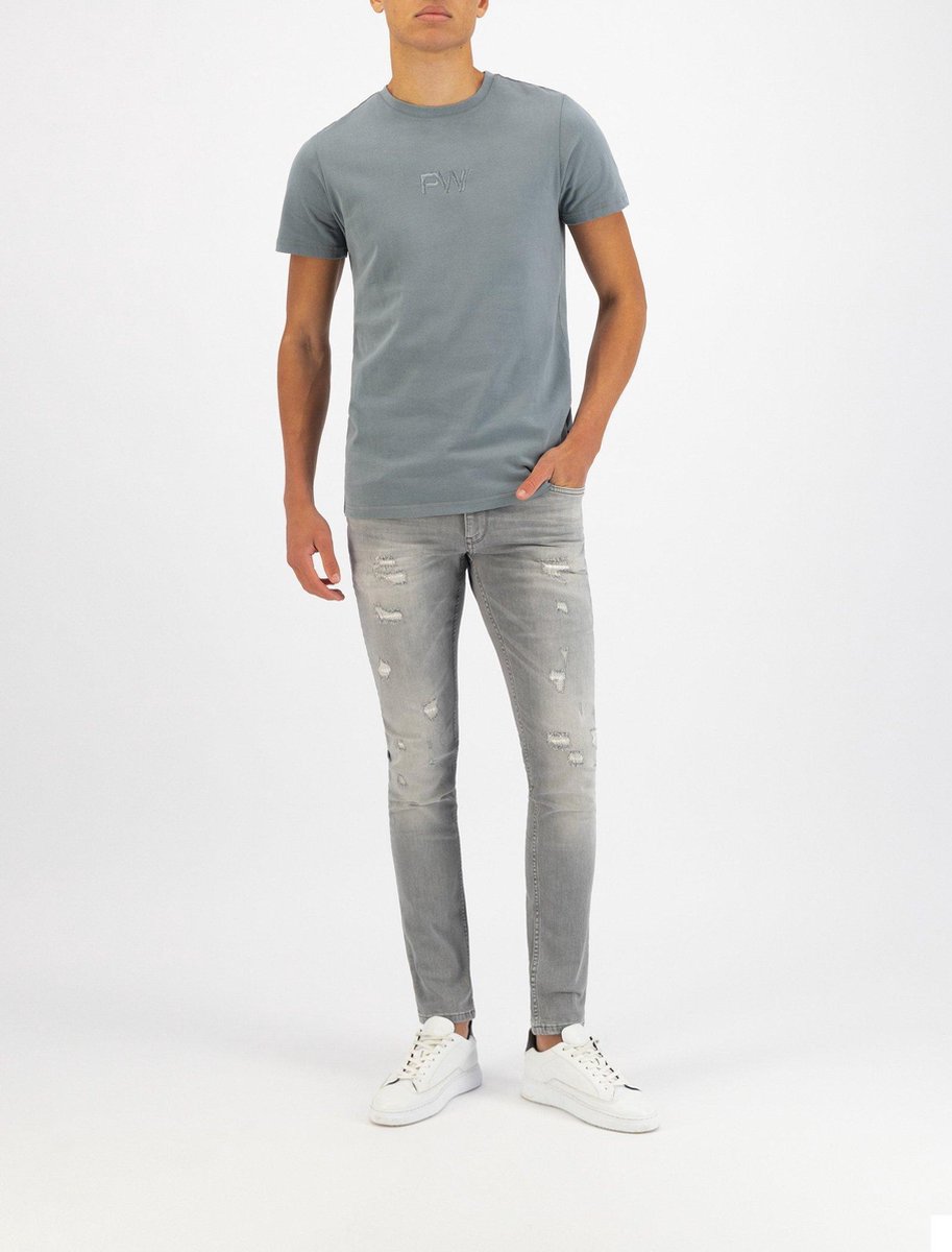 Purewhite - Jone 721 Distressed Heren Skinny Fit Jeans - Grijs - Maat 31