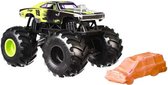 monstertruck Dodge Charger 9 cm geel/zwart 2-delig