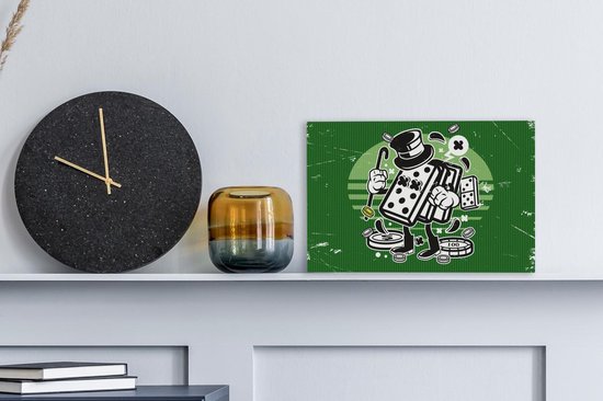 Peintures sur toile Dominos - Chapeau - Rétro - 30x20 cm - Décoration murale
